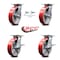 Service Caster 8 Inch Red Poly on Cast Iron Swivel Caster Swivel Locks 2 Brakes SCC, 2PK SCC-35S820-PUB-RS-BSL-2-SLB-2 - alternate 5